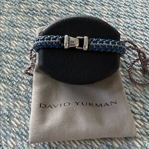 David Yurman Men's Woven Bracelet in Blue and Gray